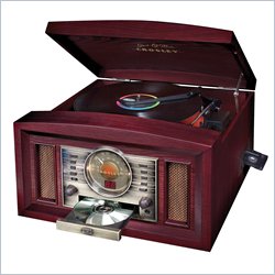 Crosley Radio Vintage Arlington Stack-O-Matic Radio, CD Player, Turntable, and Cassette Deck in Cherry