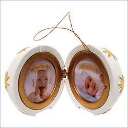 Crosley Radio Music Box Musical Photo Frame Ornament in White