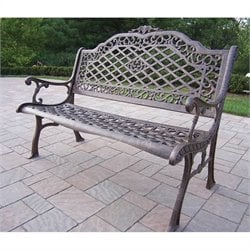 Oakland Living Mississippi High Back Bench in Antique Bronze