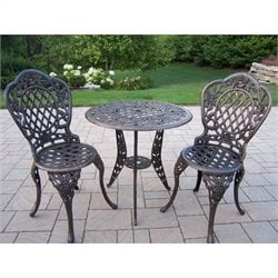 Oakland Living Tea Rose 3-piece Set-Antique Pewter