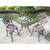 Oakland Living Butterfly 3-Piece Bistro Set