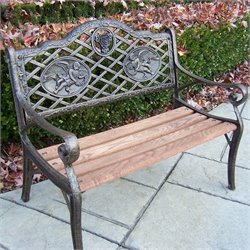 Oakland Living Angel Kiddy Bench-Antique Bronze