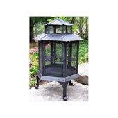 Oakland Living Black Pagoda Wood Burning Metal Firepit