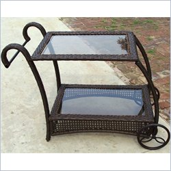 Oakland Living Elite Wicker Service Cart