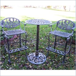 Oakland Living Tulip Antique Pewter 3-Piece Bar Set