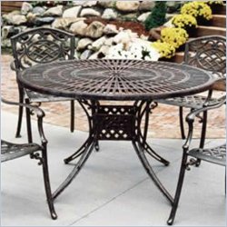 Oakland Living 48 Sun Ray Table with Cast Top-Antique Pewter