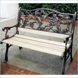 Oakland Living Antique Bronze Backyard Animal Bench