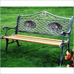 Oakland Living Hummingbird Antique Pewter Rope Arch Bench