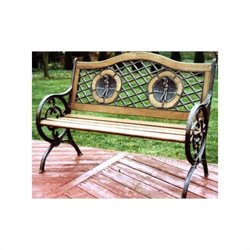 Oakland Living Antique Bronze Twin Golfer Bench with Round Legs