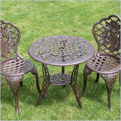 Oakland Living American Eagle 3-Piece Bistro Set in Antique Bronze
