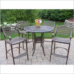 Oakland Living Elite 5 Piece Bar Set In Lattice Pattern
