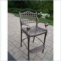 Oakland Living Elite Cast Aluminium Bar Stool In Lattice Pattern