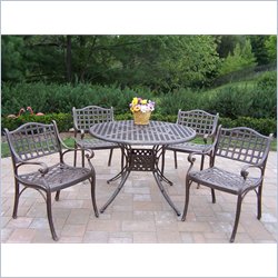 Oakland Living Elite 42 Inch 5  Piece Dining Set in Lattice Pattern