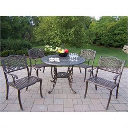 Oakland Living Mississippi 42 Inch 5 piece Dining Set In Lattice pattern