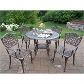 Oakland Living Mississippi 42 Inch 5 piece Dining Set In Lattice pattern