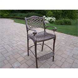 Oakland Living Mississippi Cast Aluminum Bar Stool in Antique Bronze