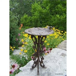 Oakland Living Butterfly Dragonfly Bird Bath in Antique Bronze Finish