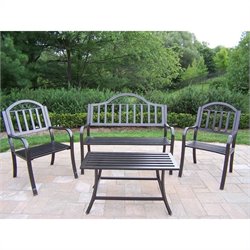 Oakland Living Rochester 4 Piece Seating Set in Hammer Tone Bronze Finish