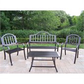Oakland Living Rochester 4 Piece Seating Set in Hammer Tone Bronze Finish