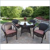 Oakland Living Elite Resin Wicker 5pc Dining Set with Cushions