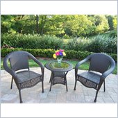 Oakland Living Elite Resin Wicker 3 Piece Set in coffee Finish