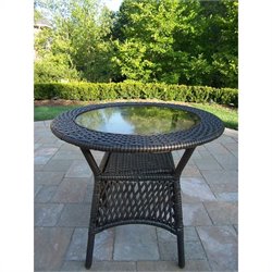 Oakland Living Elite Resin Wicker Coffee Table in Coffee Finish