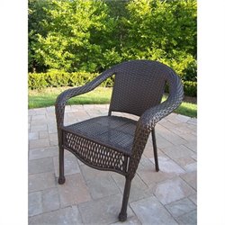 Oakland Living Elite Resin Wicker Chair in Coffee Finish