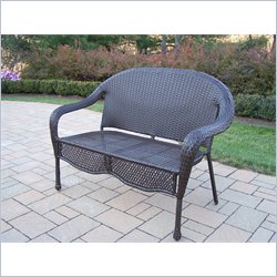 Oakland Living Elite Resin Wicker Loveseat in Coffee Finish