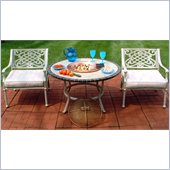 Oakland Living Stone Art 42 Inch 4pc Tacoma Deep Seating Conversation Set with Copper Fire Pit