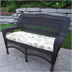 Oakland Living Resin Wicker Aluminum Frame Loveseat with Cushion