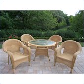 Oakland Living Resin Wicker 5pc Dining Set