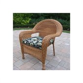 Oakland Living Resin Wicker Arm Chair with Cushion