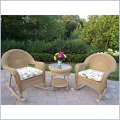 Oakland Living Resin Wicker 3pc Rocker Set with Cushions