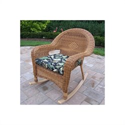 Oakland Living Resin Wicker Rocker with Cushion