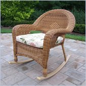 Oakland Living Resin Wicker Rocker with Cushion