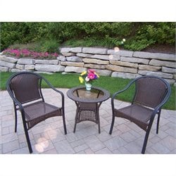 Oakland Living Tuscany Resin Wicker 3pc Set