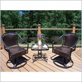 Oakland Living Tuscany Resin Wicker 3pc Swivel Chat Set