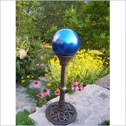 Oakland Living Blue Gazing Ball in Antique Bronze