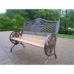 Oakland Living GOD Bless America Bench in Antique Bronze