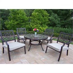 Oakland Living Stone Art 44 Inch Deep Seating 5pc Chat Set with Cushions