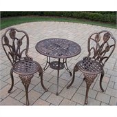 Oakland Living Tulip 3pc Bistro Set in Antique Bronze Finish