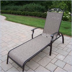 Oakland Living Cascade Sling Chaise Lounge in Coffee Finish