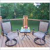 Oakland Living Cascade 3pc Swivel Chat Set in Coffee Finish