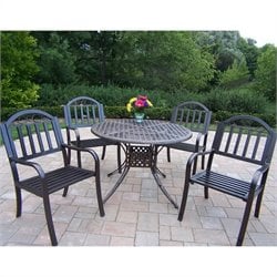 Oakland Living Elite 42 Inch Rochester 5pc Dining Set in Bronze Finish