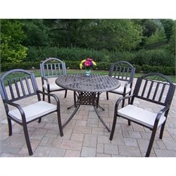 Oakland Living Elite 42 Inch Rochester 5pc Dining Set with Cushions