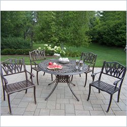 Oakland Living Capitol 48 Inch Tulip 5pc Dining Set in Antique Bronze