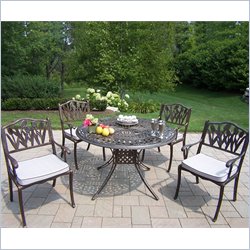 Oakland Living Capitol 48 Inch Tulip 5pc Dining Set with Cushions