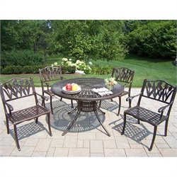 Oakland Living Sunray 48 Inch Tulip 5pc Dining Set