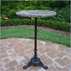 Oakland Living Stone Art Bar Table in Black Finish