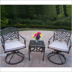 Oakland Living Mississippi 3pc Swivel Rocket Set with Cushions